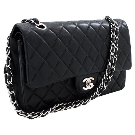 black and silver chanel bag|chanel pleated bag.